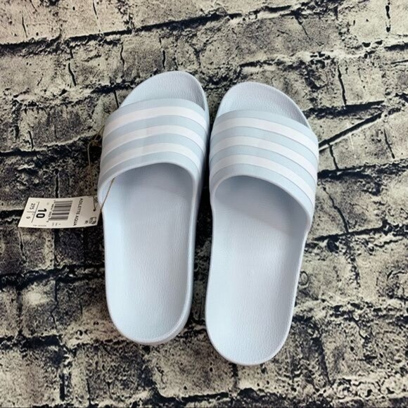 Adidas Size 10 Adilette Aqua Slides Light Blue FY8106 - Picture 5 of 9